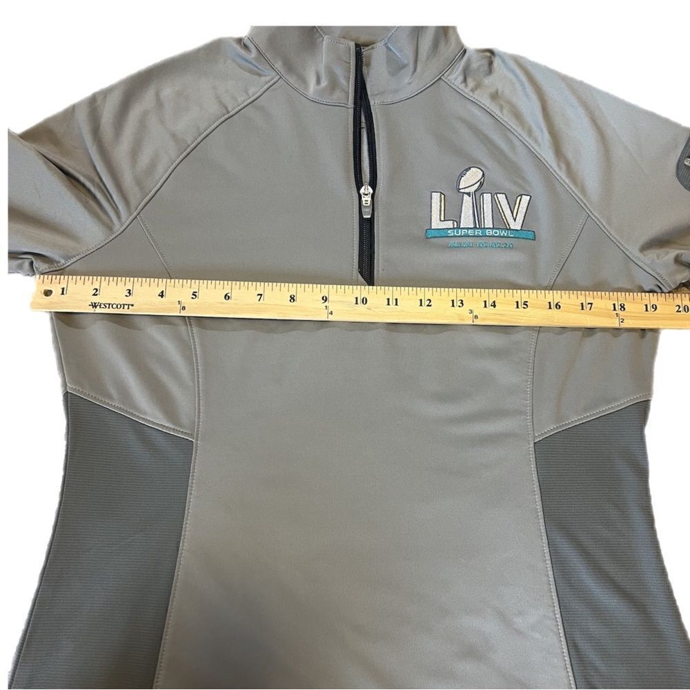 Super Bowl 2020 Grey 1/4 Zip Pullover Shirt. Cutter and Buck DryTec. Sz M. EUC!! - Picture 11 of 12